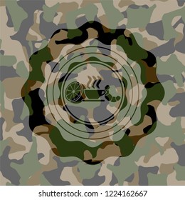 breakfast  icon inside camo emblem