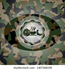 breakfast  icon inside camo emblem