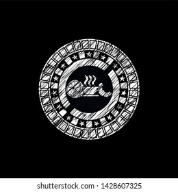 breakfast  icon inside chalkboard emblem