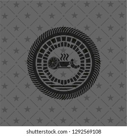 breakfast  icon inside dark badge or emblem