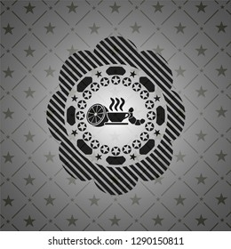 breakfast  icon inside dark emblem