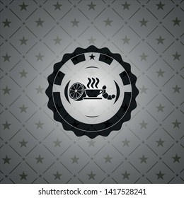 breakfast  icon inside dark emblem