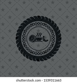 breakfast  icon inside dark emblem