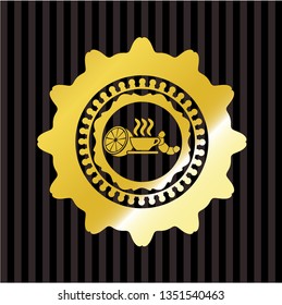 breakfast  icon inside golden badge