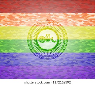 breakfast  icon inside lgbt colors emblem 
