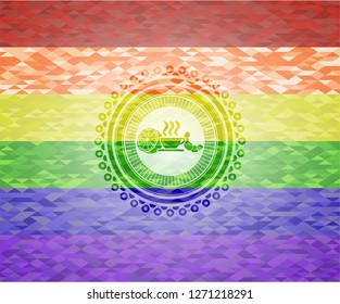 breakfast  icon inside lgbt colors emblem 
