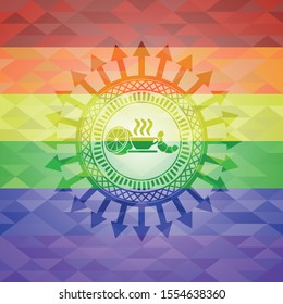 breakfast  icon inside lgbt colors emblem 
