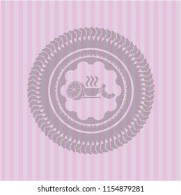 breakfast  icon inside pink icon or emblem