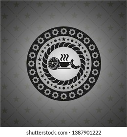 breakfast  icon inside realistic black emblem