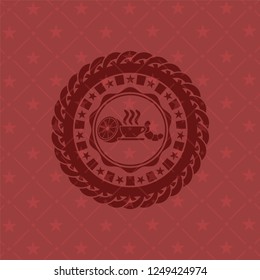 breakfast  icon inside red icon or emblem