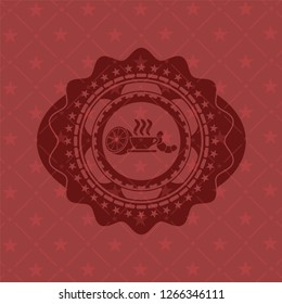 breakfast  icon inside red emblem. Vintage.