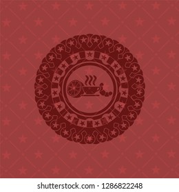 breakfast  icon inside red icon or emblem