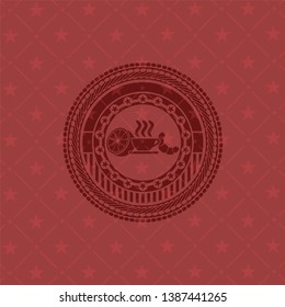 breakfast  icon inside red icon or emblem