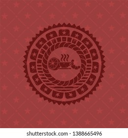 breakfast  icon inside red emblem. Retro
