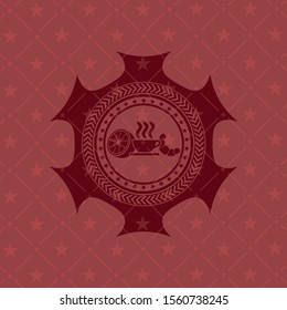 breakfast  icon inside retro red emblem