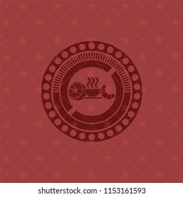 breakfast  icon inside retro style red emblem
