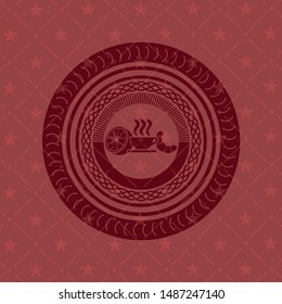 breakfast  icon inside retro style red emblem