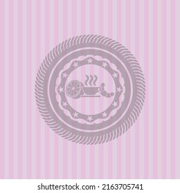 breakfast  icon inside retro style pink emblem. Vector design. 