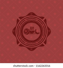 breakfast  icon inside vintage red emblem