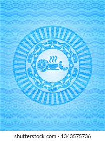breakfast  icon inside water concept emblem.