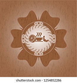 breakfast  icon inside wood emblem