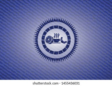 breakfast  icon with jean texture