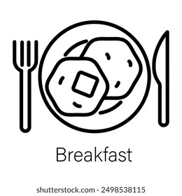 Frühstückssymbol im Linienstil
