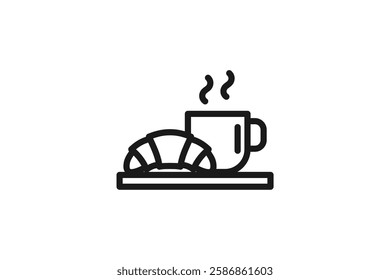 breakfast icon line vector design