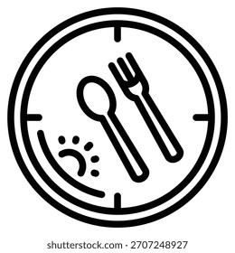 Ilustración vectorial de línea de icono de desayuno