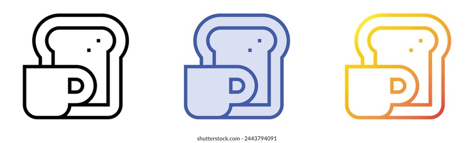 breakfast icon. Linear, Blue Fill and Gradient Style Design Isolated On White Background