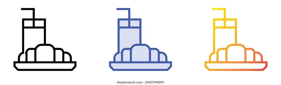 icono de desayuno. Diseño de estilo de relleno lineal, azul y degradado aislado sobre fondo blanco