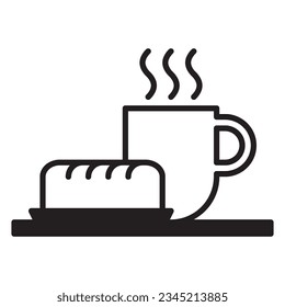 Breakfast icon or logo illustration black style