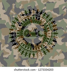 breakfast  icon on camo pattern