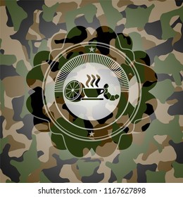 breakfast  icon on camouflage pattern