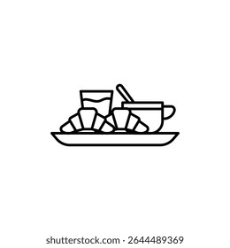 Breakfast icon outline set sign