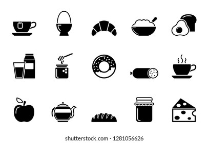 breakfast icon set