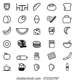 Breakfast icon set