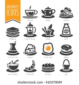 Breakfast icon set