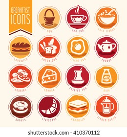 Breakfast icon set