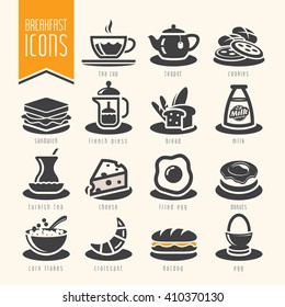 Breakfast icon set