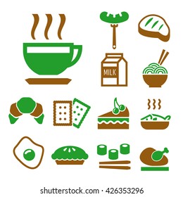 breakfast icon set