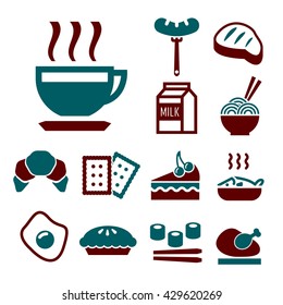 breakfast icon set