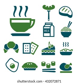 breakfast icon set