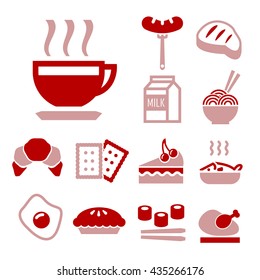 breakfast icon set
