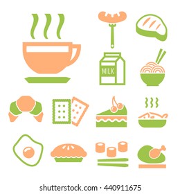 breakfast icon set