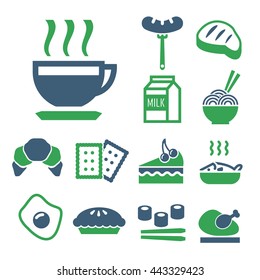 breakfast icon set