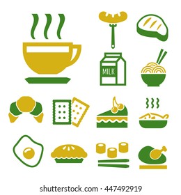 breakfast icon set
