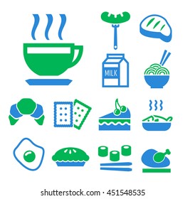 breakfast icon set