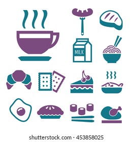 breakfast icon set
