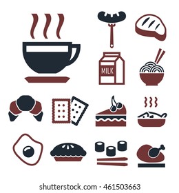 breakfast icon set
